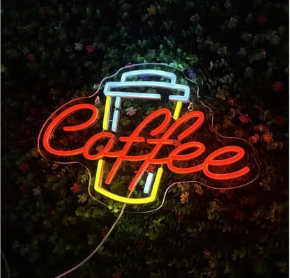 Luces Art Decoration Neón LED Diseño Café 12v(45x30cm) Decoración De Pared Decoración De Cafetería Decoración De Restaurante