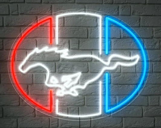 Lámpara de Neón LED, Diseño Deportivo Tricolor, Iluminación Decorativa para Pared