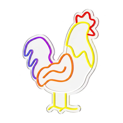SOLOLED letrero Neon led iluminado gallo Personalizado Medida aproximadamente 60 cm cartel luminoso decoracion pared habitacion Fiestas,Escaparate negocio bar base metacrilato transparente
