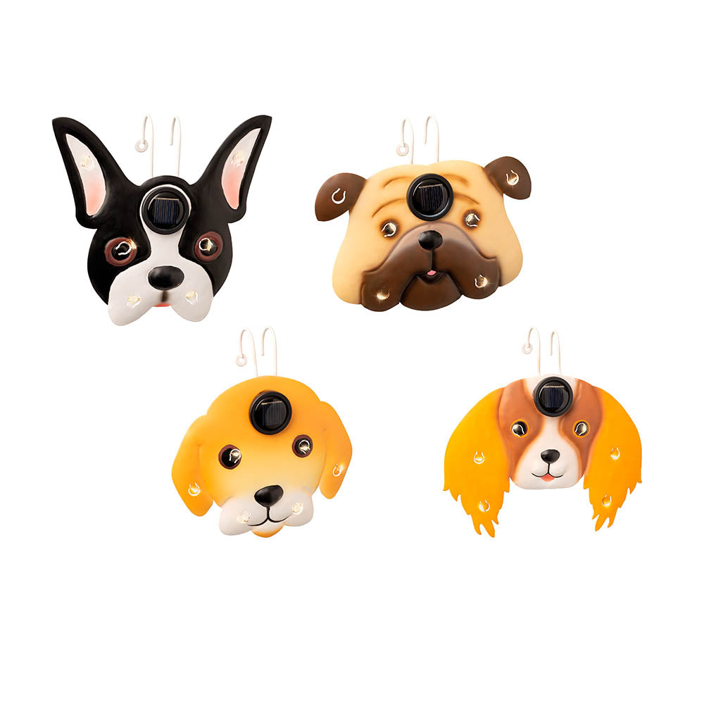 LUZ SOLAR FIGURA PERRO PARA COLGAR, MODELOS VARIADOS