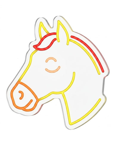 SOLOLED letrero Neon led Personalizado caballo Medida aproximadamente 40 cm - cartel luminoso decoracion pared,habitacion,Fiestas,Escaparate, negocio, bar,-base metacrilato transparente