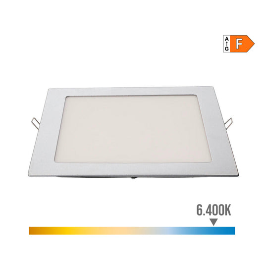 DOWNLIGHT LED EMPOTRABLE CUADRADO 20 W LUZ FRIA 6400 K 1500 lm CROMADO 22 x 22 cm