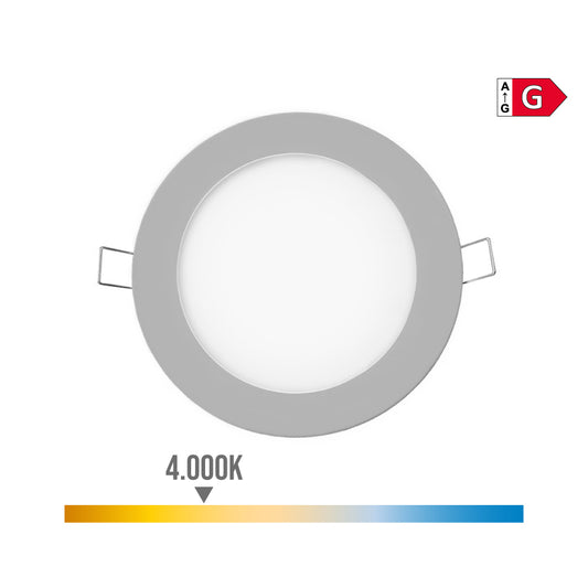 MINI DOWNLIGHT LED EMPOTRABLE REDONDO 6 W 4000 K LUZ DIA COLOR CROMADO Ø11,7 cm