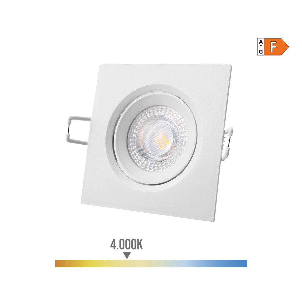 DOWNLIGHT LED EMPOTRABLE CUADRADO 5 W 4000 K LUZ DIA COLOR BLANCO 9 x 9 cm