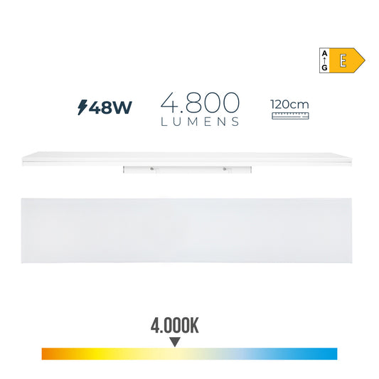 REGLETA LED 48 W 4000 K LUZ DIA 4800 lm 12 x 120 x 4,5 cm