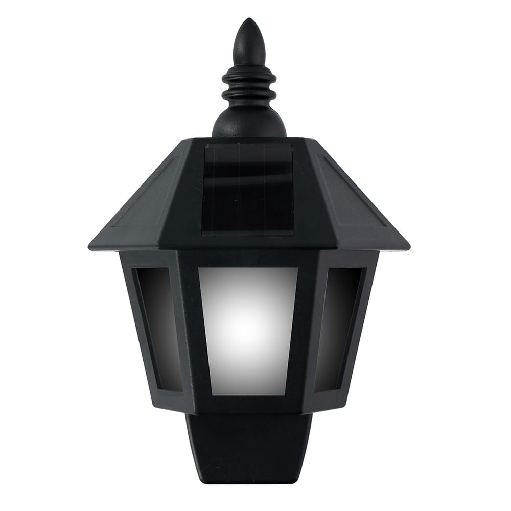 APLIQUE SOLAR LED, LUZ FRIA/EFECTO LLAMA, IP44, NEGRO