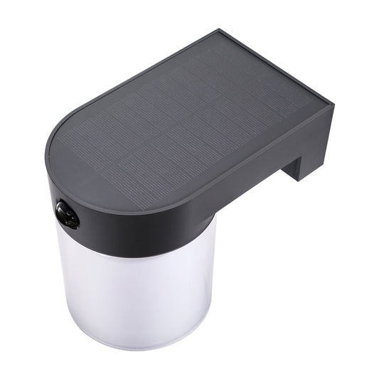 APLIQUE SOLAR CILINDRICO 4 W 500 Lm, 3.000/4.000/6.500 K, 3CCT, CON SENSOR, NEGRO