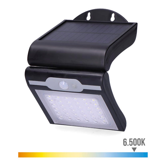APLIQUE SOLAR CON SENSOR COLOR NEGRO, 2 W
