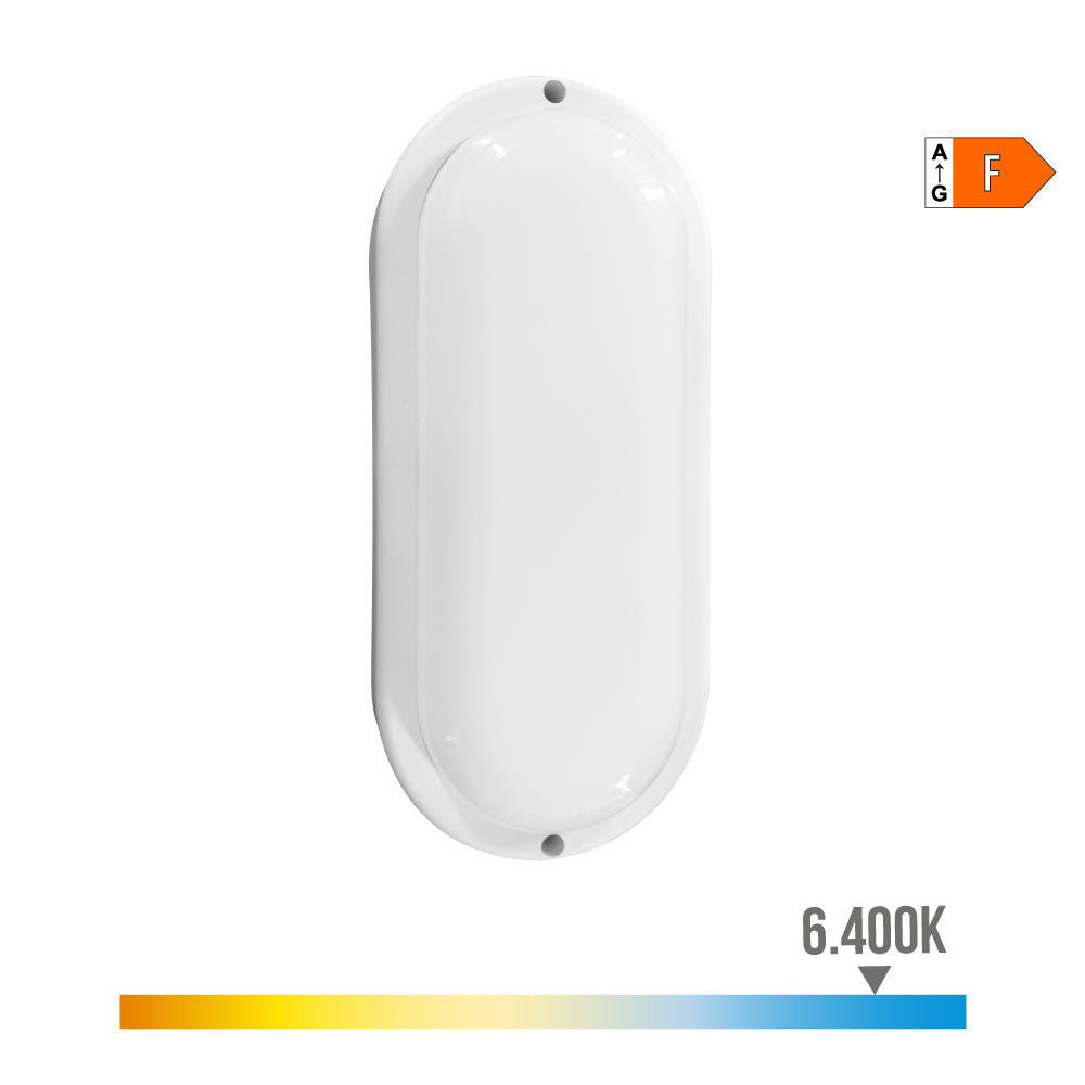 APLIQUE LED OVAL CON SENSOR CREPUSCULAR Y  DE MOVIMIENTO 18 W 1820 lm 6.400 K  23 x 10,2 x 4,5 cm