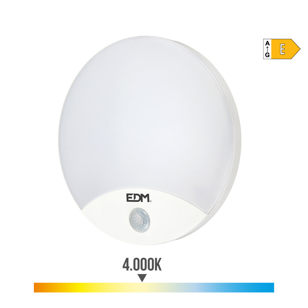APLIQUE LED REDONDO CON SENSOR DE MOVIMIENTO 13 W 1850 lm 4000 K IP54 Ø25 x 4,9cm