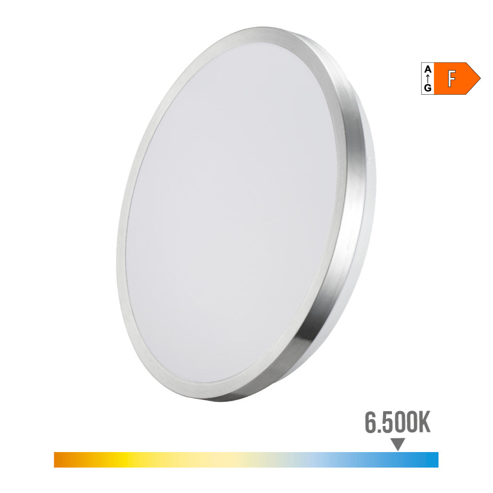 APLIQUE SUPER LED DE SUPERFICIE MARCO CROMADO 12 w 6500 k 1160 lm Ø26 x 5,8 cm