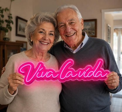 SOLOLED Neon Personalizado viva la vida, Cartel LED Decoración Pared Letrero Neon Luminoso Letras Luce Personalizadas Nombre Carta para Boda Cumpleaños Fiestas Bar Tiendas 70cm aproximadamente 12v