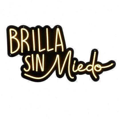 soloLED Letrero BRILLA SIN MIEDO boda LED Escaparate, Decoración de Pared en Metacrilato, Luz Brillante, aproximadamente 70cm aproximadamente alimentación 12v