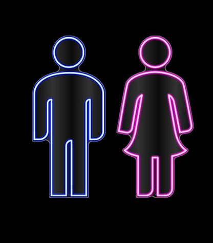 letrero neon metraquilato hombre mujer wc bar restaurante hotel