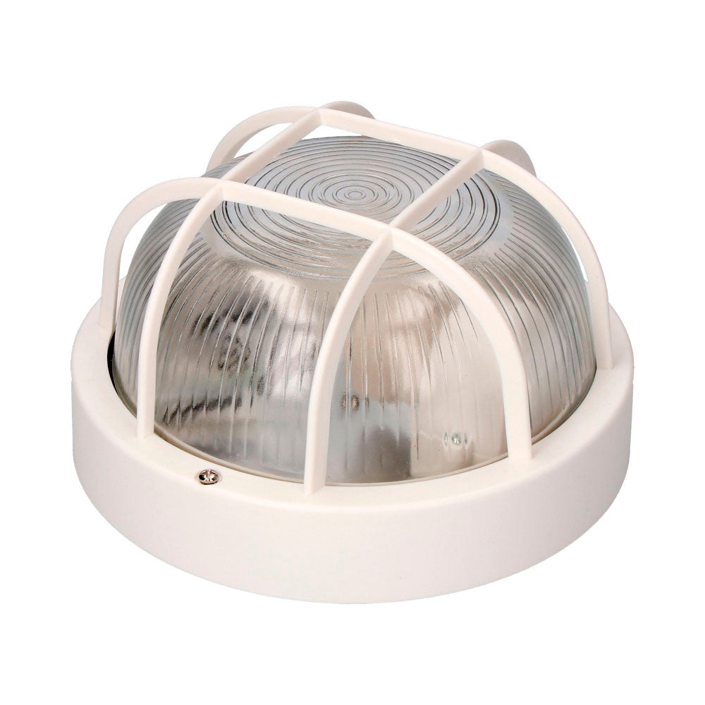 APLIQUE REDONDO MODELO TARRAGONA IP54 1 x E27 40 w Ø18,5 x 10,4 cm, BLANCO