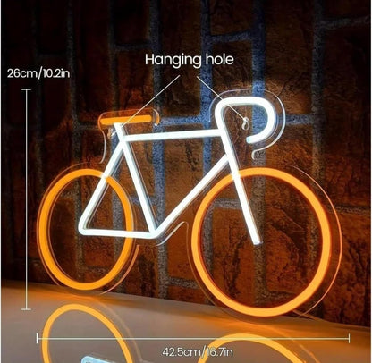 sololed Luces de neón Letrero De Neón De Bicicleta Para Decoración De Pared Letrero De Neón LED Alimentado 12 v Para Letrero De Garaje De Bicicleta Iluminado 42.5cmx26cm