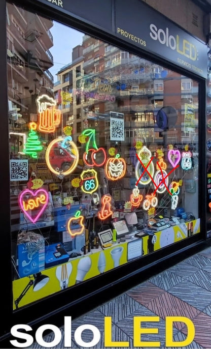 Letrero de Neón LED la última, Cartel Luminoso Decorativo con Corazón, Luz Blanca y Rosa 70x40CM ALIMENTADOR 12 V