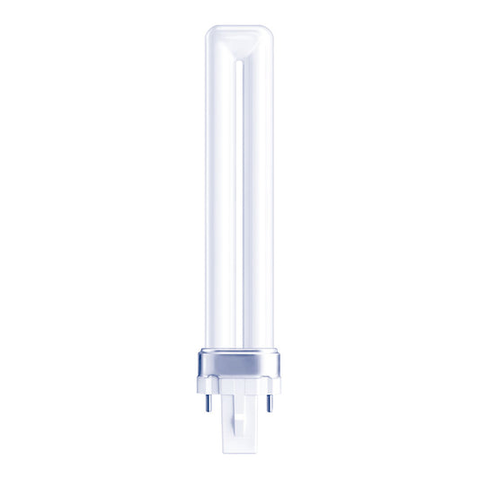BOMBILLA BAJO CONSUMO G23 2-PINS 09 W 600 lm PL-S 6500 K LUZ FRIA 165 x 24,5 mm. CLASE ENERGÉTICA  A+