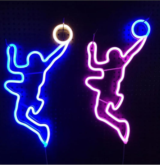 logotipo deportivo de neón,adecuado para decoración de tiendas de dormitorios para niños,regalos para niños en fiestas de cumpleaños (B/azul)