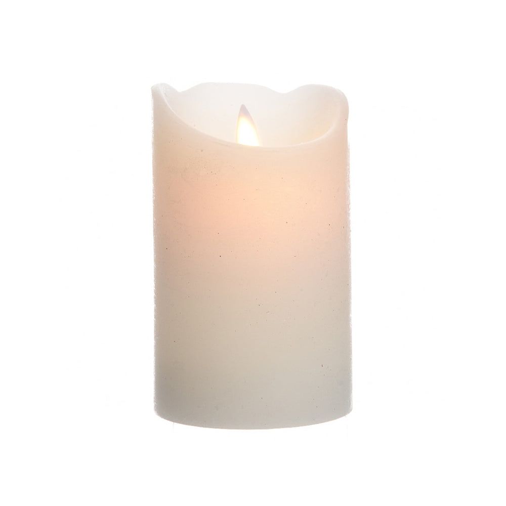 VELA DE CERA LED COLOR BLANCO, Ø7,5 x 12,5 cm