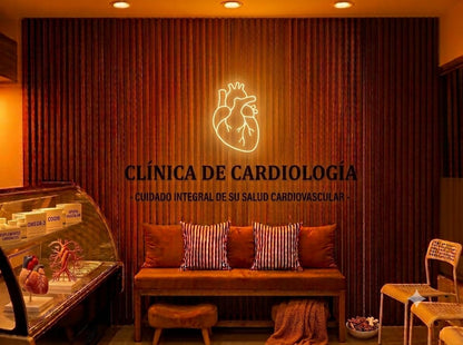 SOLOLED letrero Neon led iluminado cardiologia Personalizado Medida aproximadamente 50 cm cartel luminoso decoracion pared habitacion Fiestas,Escaparate negocio bar base metacrilato transparente.
