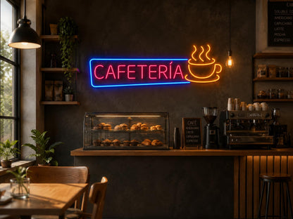 soloLED Letras de Neón Led Cafetería - Metracrilato, Tamaño M, L, XL - Señalización Decorativa para Negocios