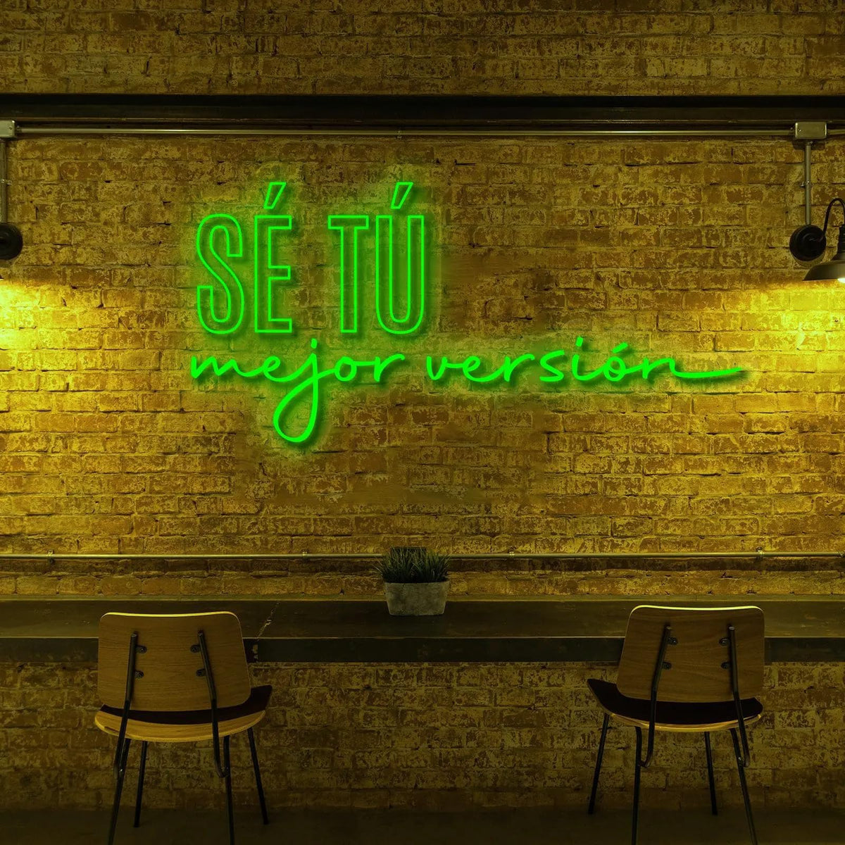 Letrero SE TU MEJOR VERSION Cartel Luminoso LED, Metacrilato, 95X45cm