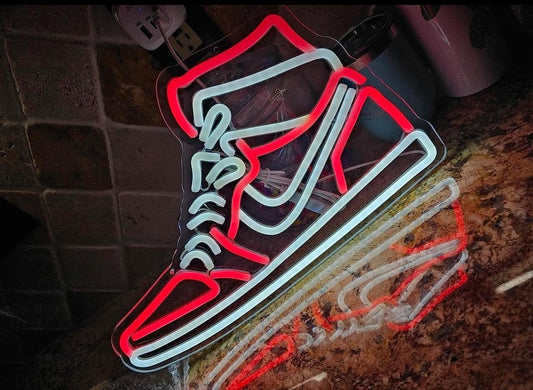 Letrero de neón para zapatos deportivos con luces LED regulables para pared, para niños, recámara, hombre, cueva, hogar, fiesta, pub, barra de neón para decoración de pared