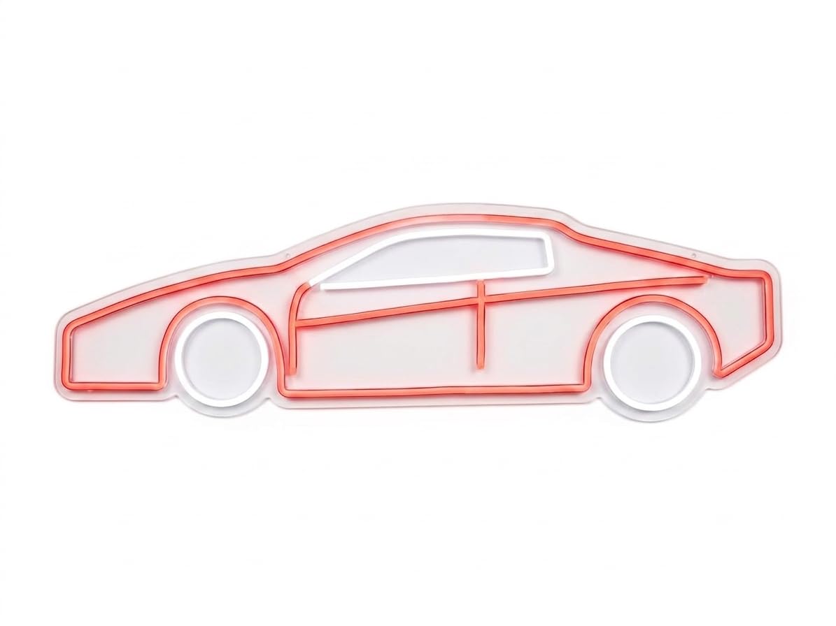 soloLED Letrero Coche deportivo Cartel Luminoso LED Escaparate, Decoración de Pared en Metacrilato, Luz Brillante, aproximadamente 51x21cm alimentación 12v