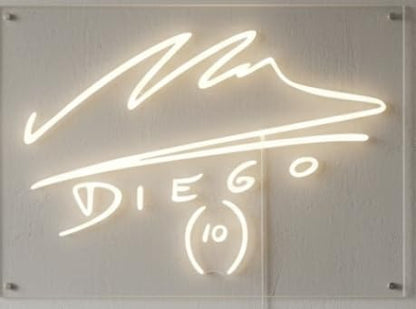 Letrero LED de Neón Diego, Montaje en Pared, Color Blanco, Iluminación Decorativa, Estilo Moderno