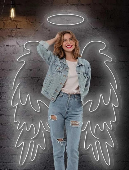 SOLOLED Lámpara LED de Pared con Diseño de Alas de Ángel, 110 cm x 80 cm, Iluminación Decorativa, Blanco