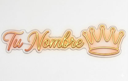 Cartel de Neón LED "Corona Real" – Elegancia y Brillo para Habitaciones Infantiles y EventosArtesanal Hecho en España (cadena,cable de 1.5 m y alimentación 12 v medidas 40x,30cm
