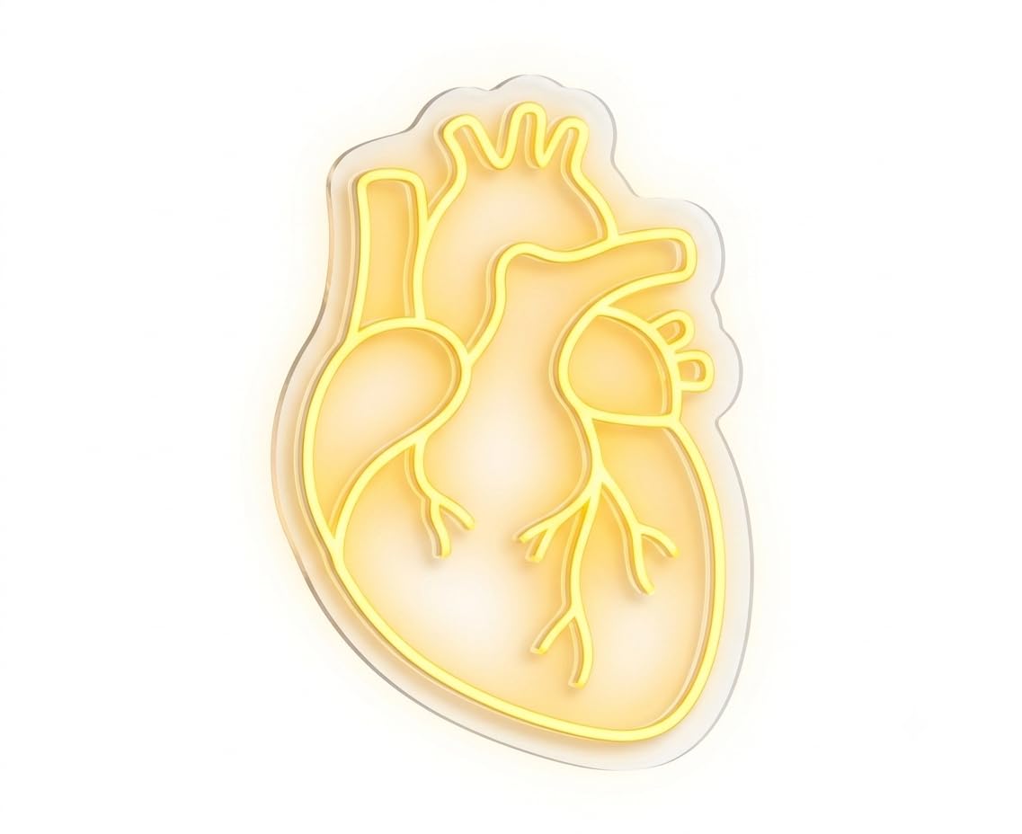 SOLOLED letrero Neon led iluminado cardiologia Personalizado Medida aproximadamente 50 cm cartel luminoso decoracion pared habitacion Fiestas,Escaparate negocio bar base metacrilato transparente.