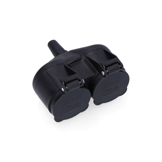 DOBLE BASE DE GOMA T/TL IP44 16A CON TAPAS
