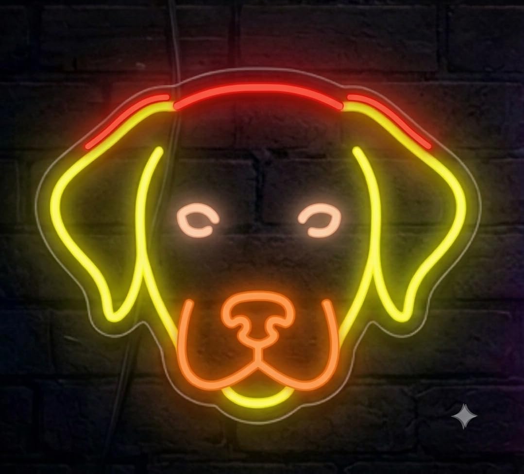 SOLOLED letrero Neon led iluminado perro Personalizado cerdo Medida aproximadamente 40 cm cartel luminoso decoracion pared habitacion Fiestas,Escaparate negocio bar base metacrilato transparente