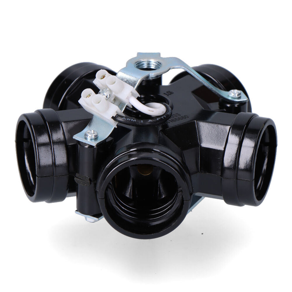 PORTALÁMPARAS MÚLTIPLE, 5 PORTALÁMPARAS E27, M10, 4 A 250 V, NEGRO (RETRACTILADO)
