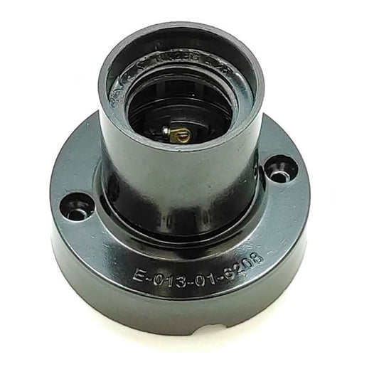 PORTALÁMPARAS SUPERFICIE E27 4 A 250 V~ NEGRO Ø67 x 57 mm