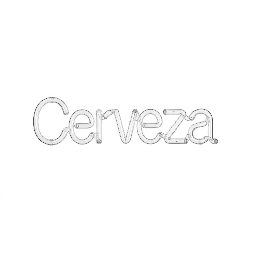 Letrero LED Neón Decorativo 'Cerveza', Iluminación de Pared, Amarillo medidas 90cm x24cm alimentacion 12v
