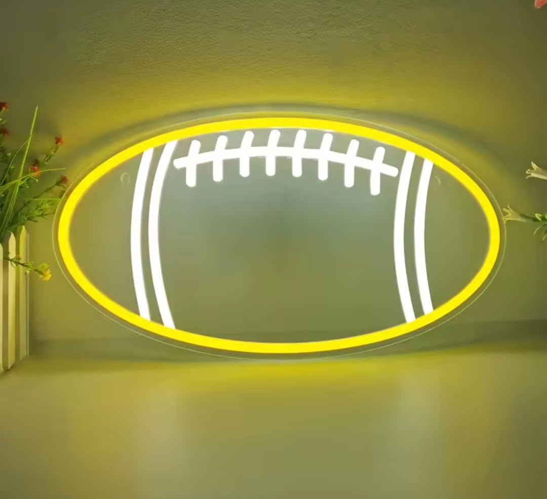Letrero de neón de Rugby para decoración del hogar, luz LED 40l. x 40an. centímetros