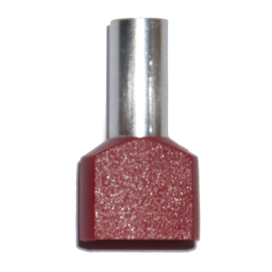 PUNTERA AISLADA 01,00 mm², DOBLE, ROJA, 100 uds