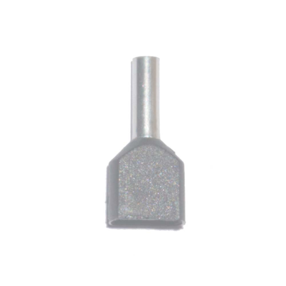 PUNTERA AISLADA 04,00 mm², DOBLE, GRIS, 100 uds
