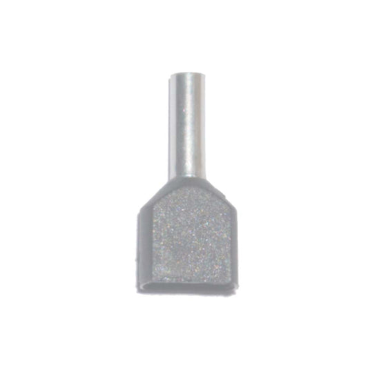 PUNTERA AISLADA 04,00 mm², DOBLE, GRIS, 100 uds