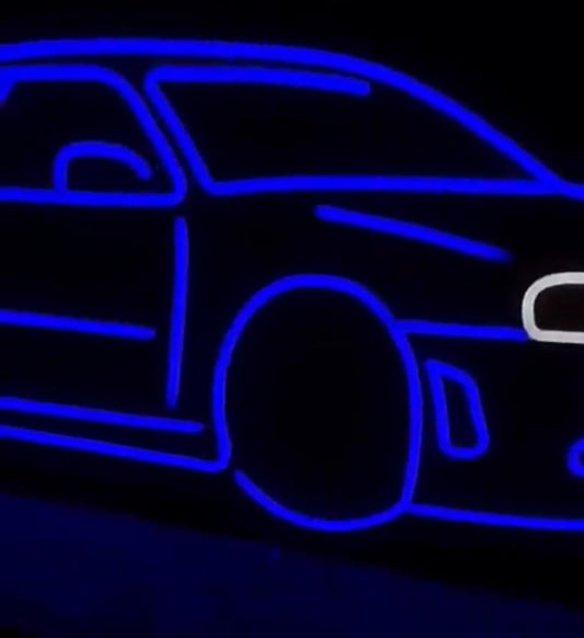 Luz LED Decorativa para Auto, Iluminación Interior Ambiental, Tiras de Neón Azul