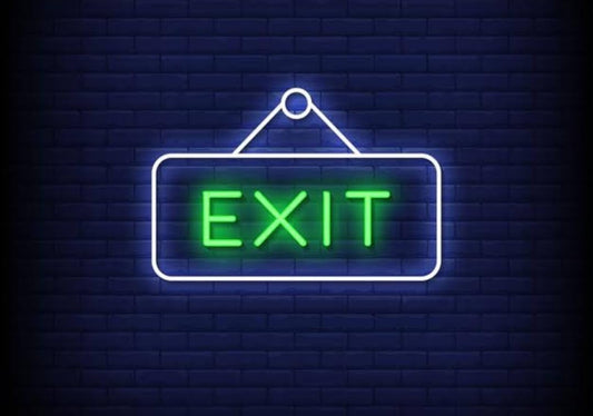 Letrero LED de Salida Luminoso, Señal de exit Emergencia Neón, Blanco y Verde, 40l. x 30an. centímetros, alimentador 12V