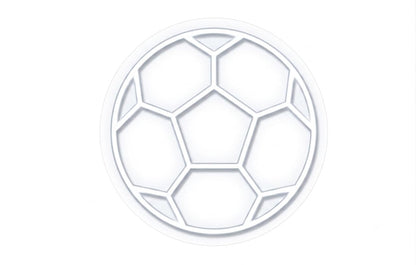 cartel de neon led metacrilato base Balón de Fútbol, Diseño Blanco Circular medidas 40cm aproximadamente