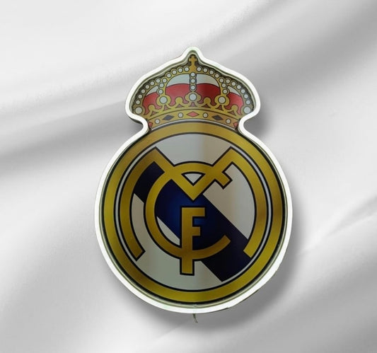 Escudo Cartel Neon led Regalo Madrid Decorativa metacrilato Vinilo con Corona Real,