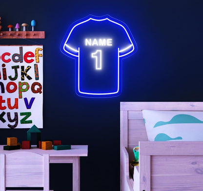 Letrero de Neón Personalizado solo hecho por encargo de Fútbol, Decoración de Camiseta Deportiva, Regalo para Jugadores