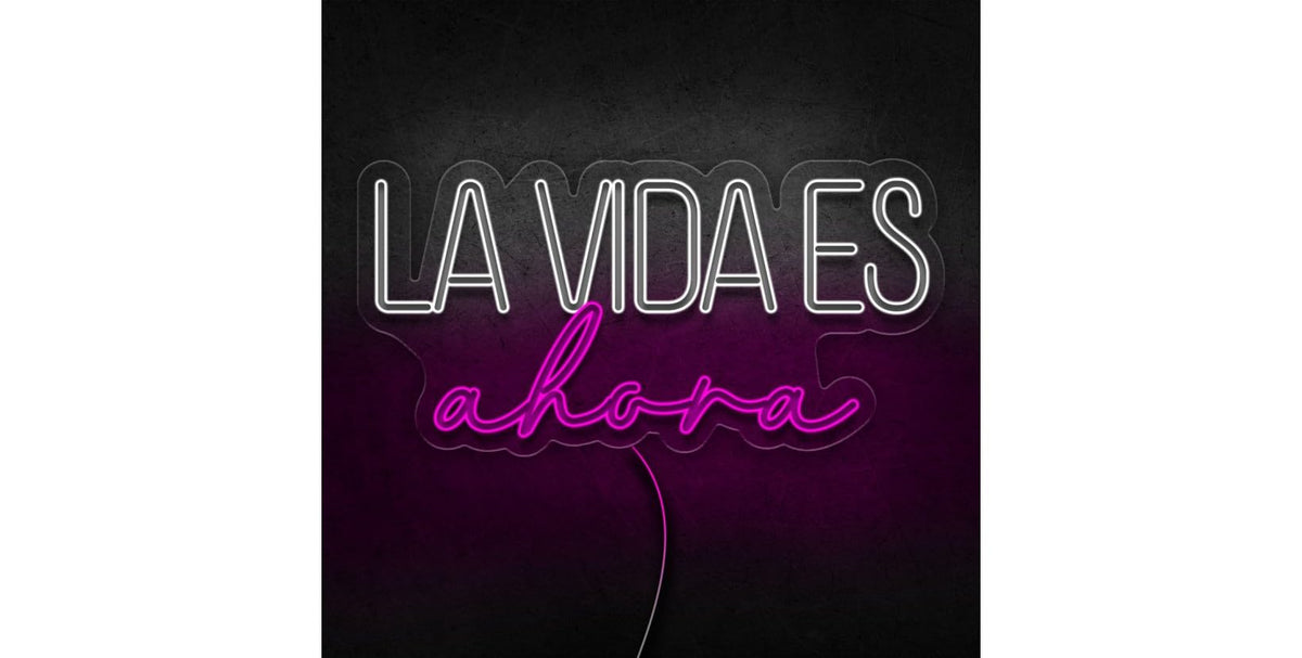 Letrero de Neón 'La Vida Es Ahora', Decoración para Boda, Bar, Hogar y Fiesta medidas 60x30 cm