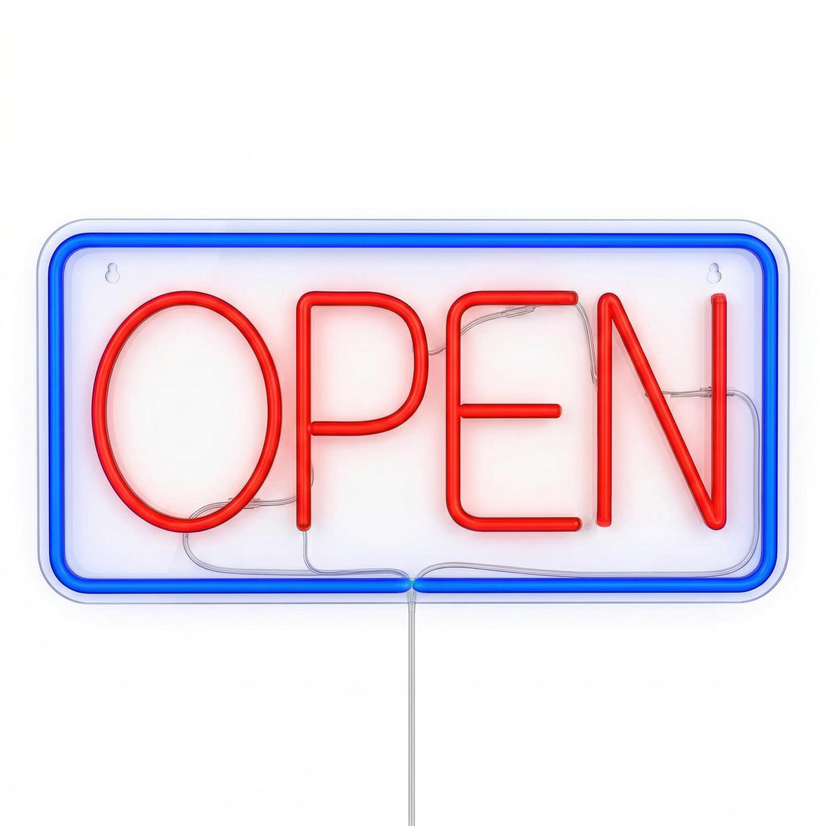 Neon OPEN Luces de Neón LED Letrero Luminosos Letrero Neon para Pared Decorar Bar Hotel Tienda Café Restaurante Letrero(azul rojo) 40x25cm