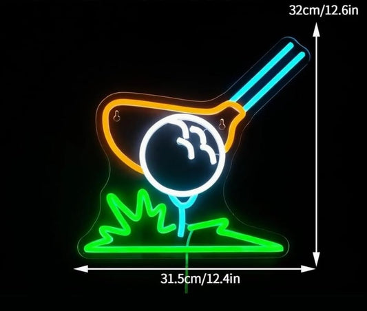 Luces de neón Letrero De Neón De Golf Para Decoración De Pared, Luz LED Para Sala De Club, Gimnasio, Sala De Deporte 31.5cm×32cm